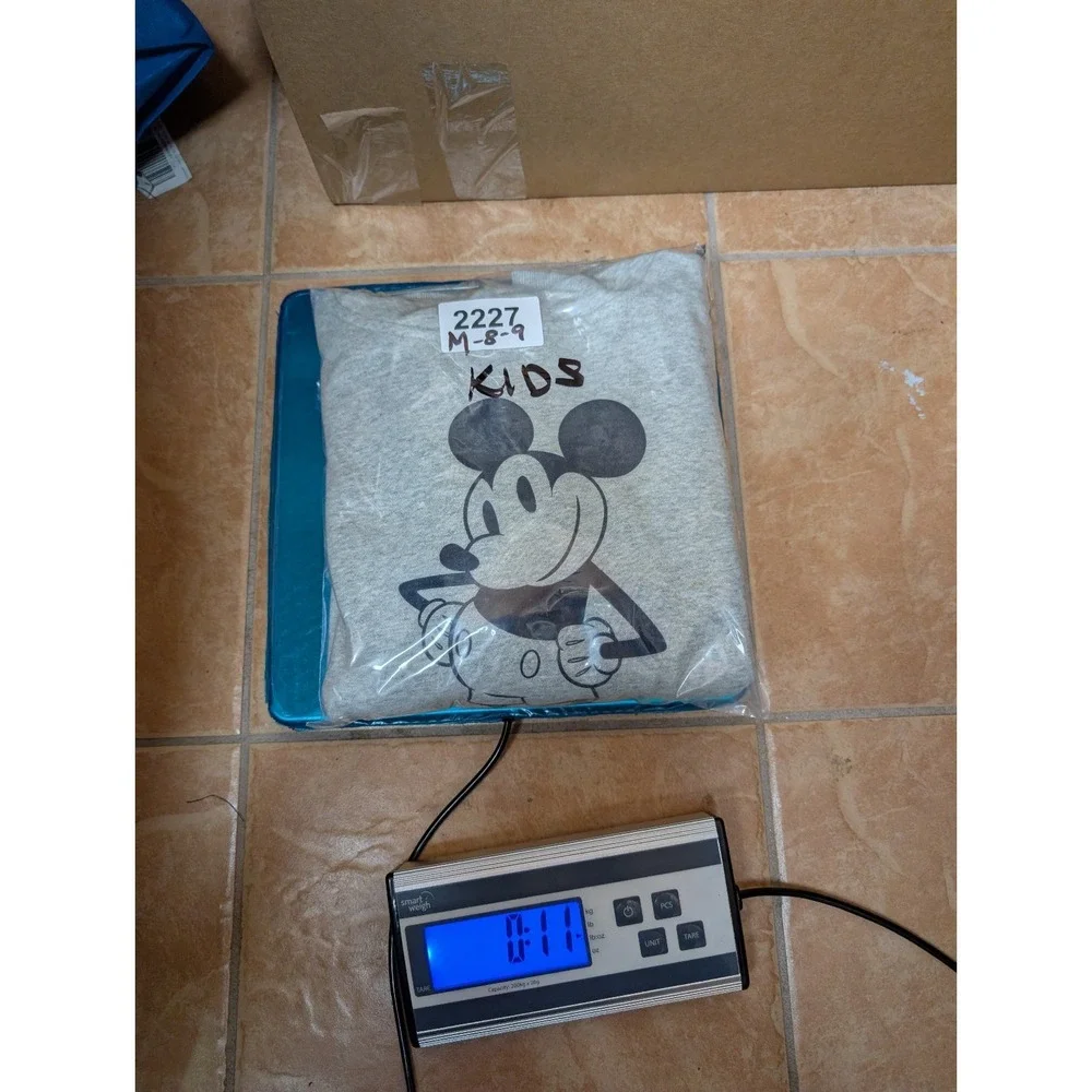 Disney Mickey Mouse Kids' Hoodie - Grey Pullover‎ Sweatshirt - Size Medium